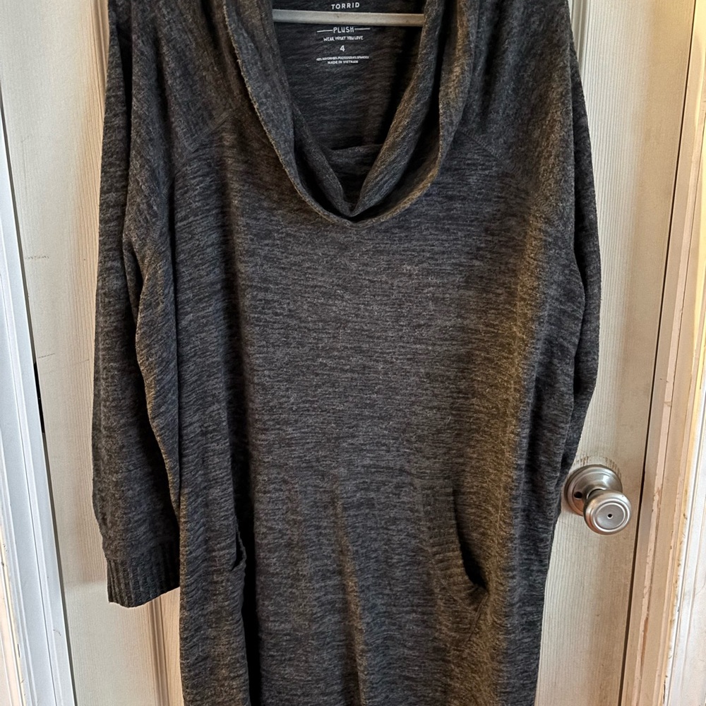 Torrid Charcoal Cowl Neck Sweater